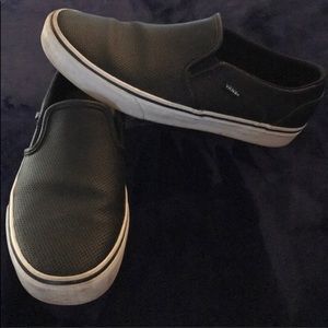 Black perforated Vans. Good condition